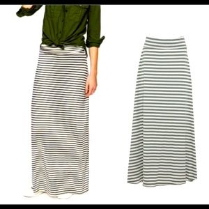 J.Crew Maxi Skirt Size S Stretchy Hight Waist  Striped